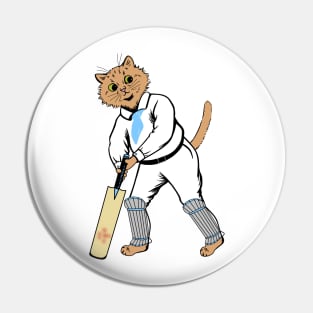 Cricket Batsman Cat Pin