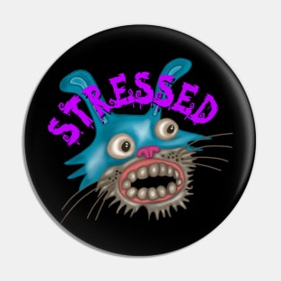 Stressed Bunny Purple Pin