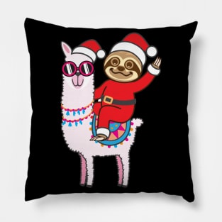 Sloth Santa Llama Pillow