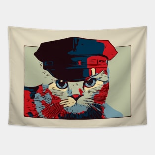 Cat Pop Art Police Cat Tapestry