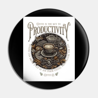 Productivity with Coffee Pin