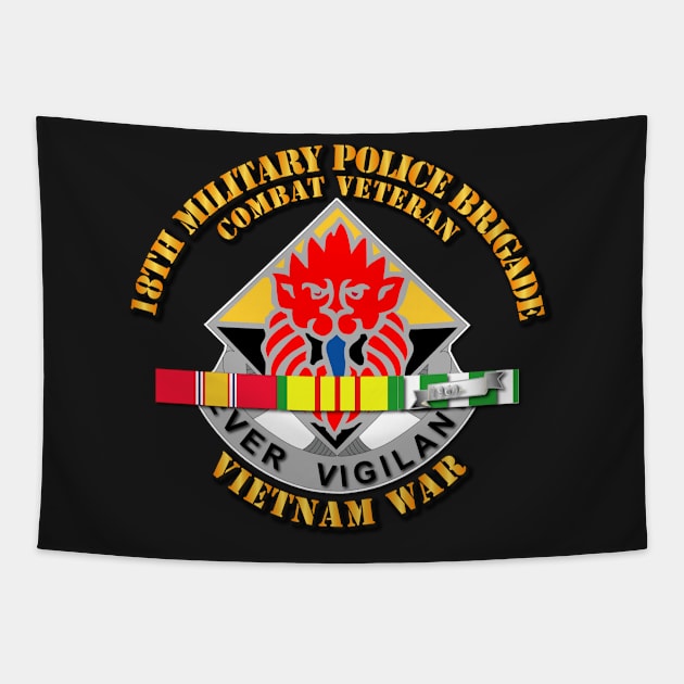 18th MP Bde - DUI - VN War  w SVC Ribbons Tapestry by twix123844