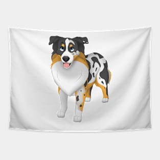 Miniature American Shepherd Dog Blue Eyes Tapestry