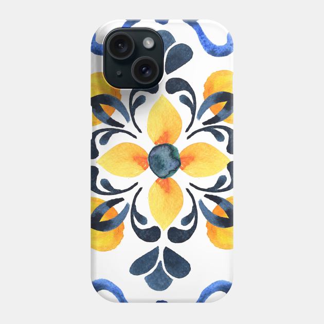 Floral ornament. Watercolor Phone Case by Olga Berlet