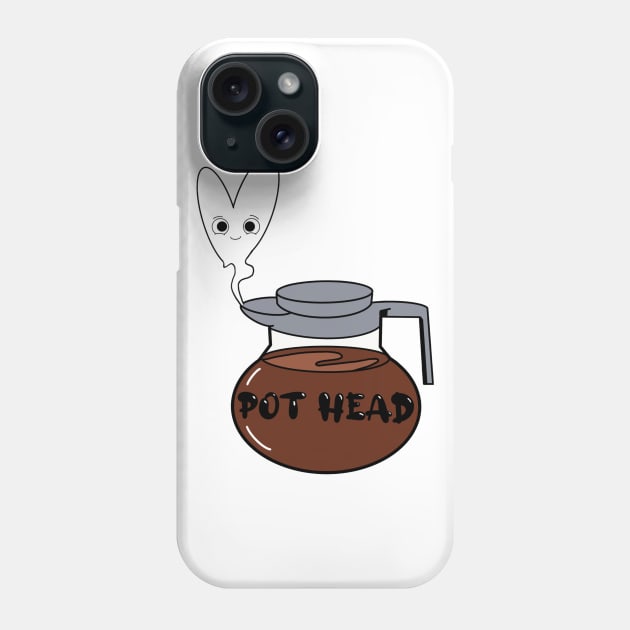 Coffee Pot Head Illustration Phone Case by ShyGirlMerchant