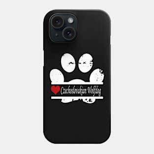 Czechoslovakian Wolfdog paw print Phone Case