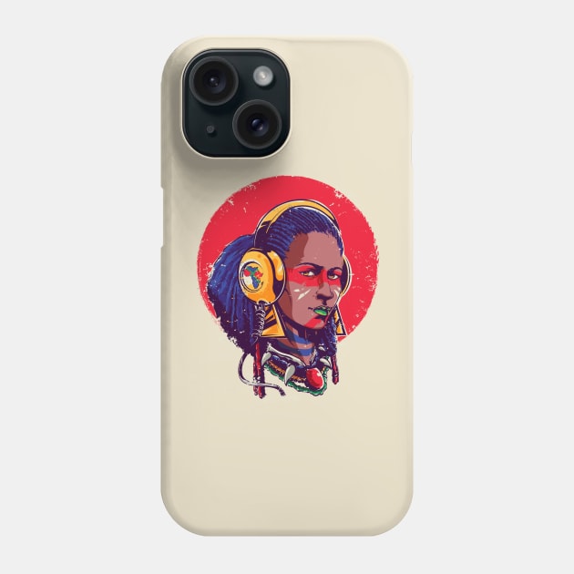 afro girl Phone Case by Mako Design 