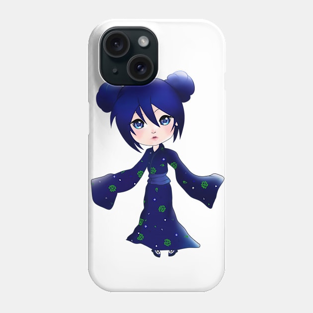 Blue Chibi Girl Phone Case by Ragtag Art