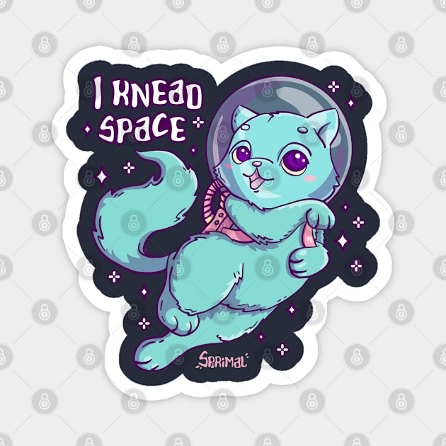 Space cat pun I knead space Magnet by SPIRIMAL