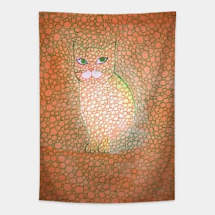 Abstract orange cat. Tapestry