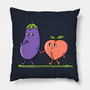 Eggplant and peach Pillow