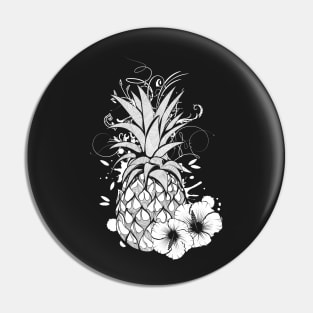Pineapple with hibiscus flowers Pin