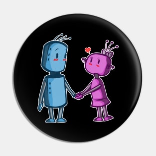 Cute Robot Love Nerd Heart Valentines Day Gift Pin