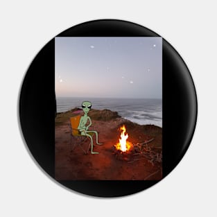 Alien enjoying a fire Pin