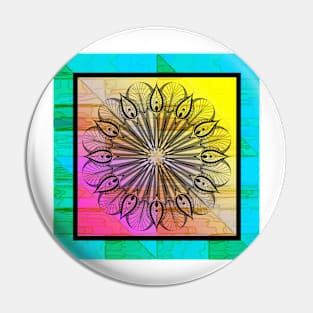 Zentangle on Psychedelic Colors Pin