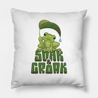 Soak and Croak Retro Frog Pillow