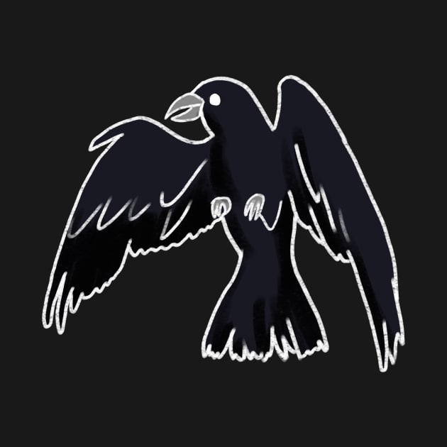 Spooky crow flying by Mayarart