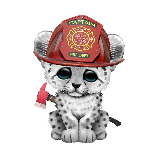 Cute Snow Leopard Cub Firefighter by jeffbartels