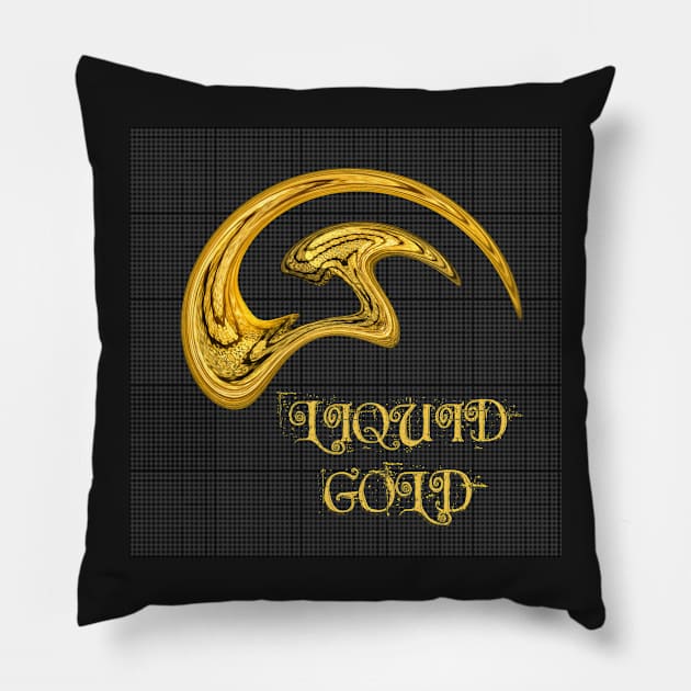 Liquid Gold Millionaire Sacred Geometry 3D Pillow by PlanetMonkey