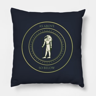 As Above So Below. Hermetic Principles, Thoth Ancient Egypt God of Knowledge Pillow