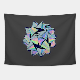 Silver Holographic Bow Tapestry