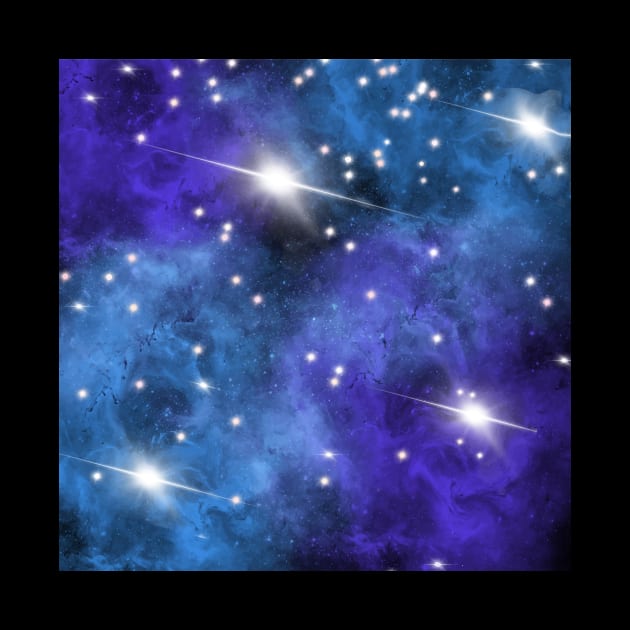 Blue Turquoise Purple Star Nebula Space Galaxy Universe by jodotodesign