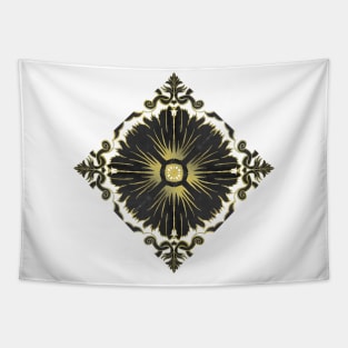 Azulejo - Portuguese Tile Black and Gold Tapestry