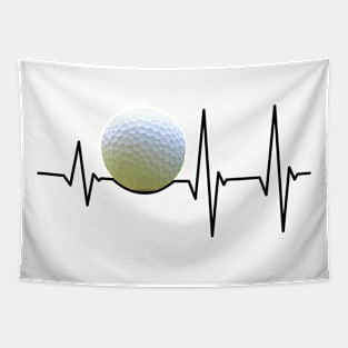 Heartbeat Golf Ball Golf Players Sports Fan Gift Tapestry