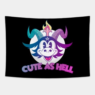 Blackcraft Cute Baphomet Cartoon Blackcraft Cute has Hell Pastel Goth Tapestry