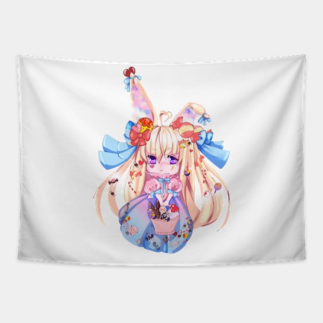 Easter Bunny Girl Festive Girl Tapestry by Anime Dreams Store