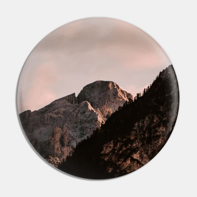 Red Sunset on Rocky Mountain Pin by Luigi Veggetti