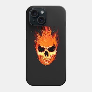 Fire Zombie Skull Face Phone Case