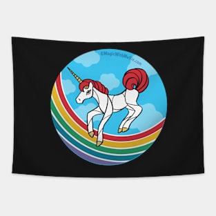 Rainbow Unicorn v10 — Dancing Uniquorn Illustration series Tapestry