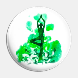 Yoga green Pin