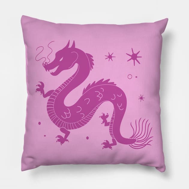 pink dragon Pillow by Boutique Creativa