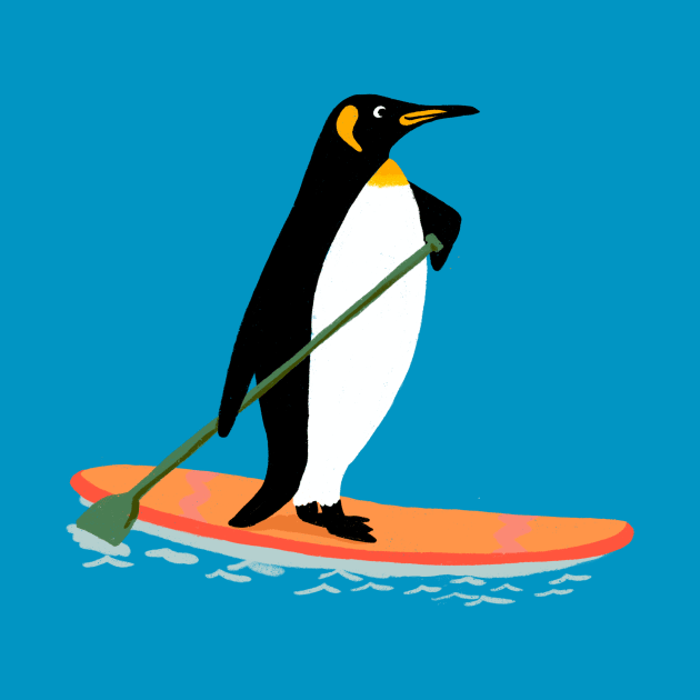 Penguin Paddleboarding by Das Brooklyn