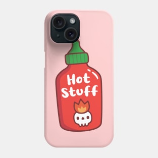 Hot Stuff Skull On Fire Spicy Chili Sauce Bottle Phone Case