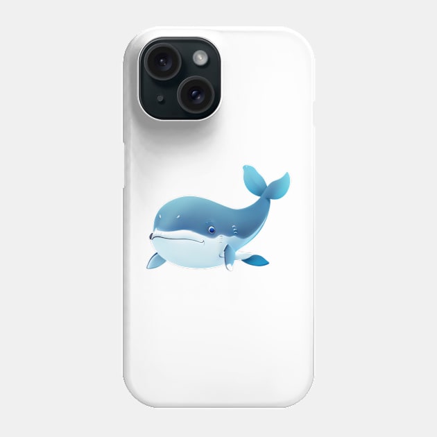 Cartoon/Kawaii Blue Whale Phone Case by The Print Palace