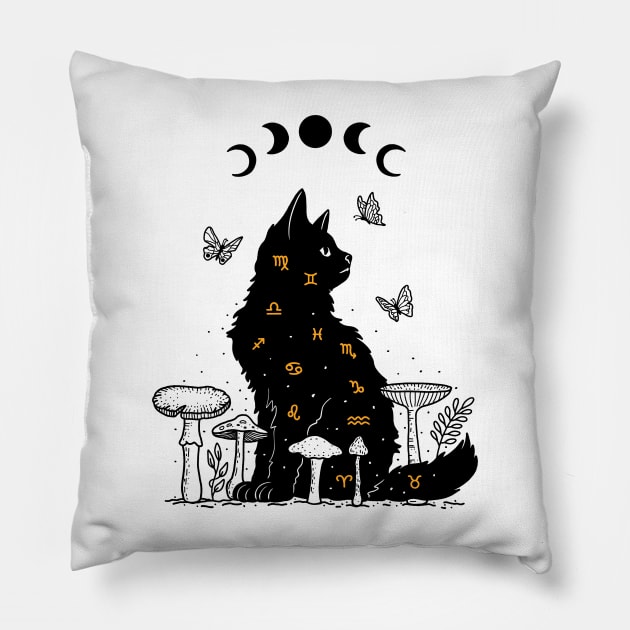 Celestial Cat Pillow by Almasha