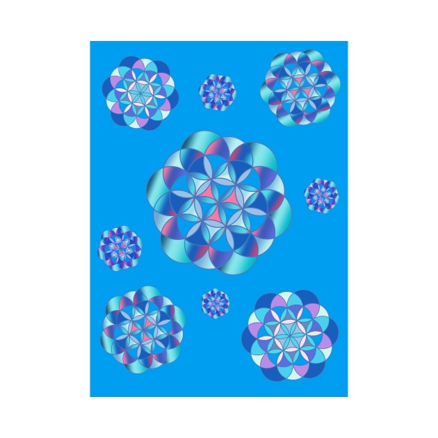 Flower of life, seed of life, blue by Sara's digital corner