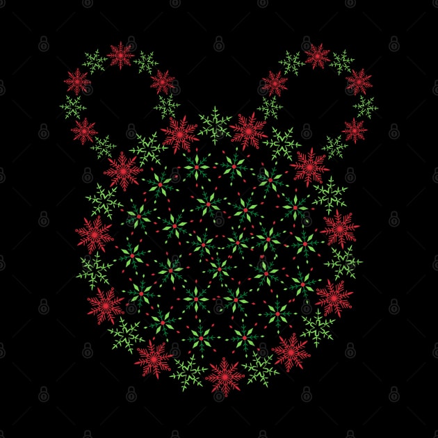 Red and green snowflakes by Nano-none