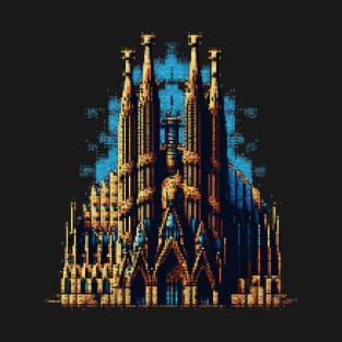 La Sagrada Familia Pixel Art T-Shirt