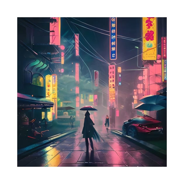 Neo Tokyo - A Lonely Man - Night Lights by Trendy-Now