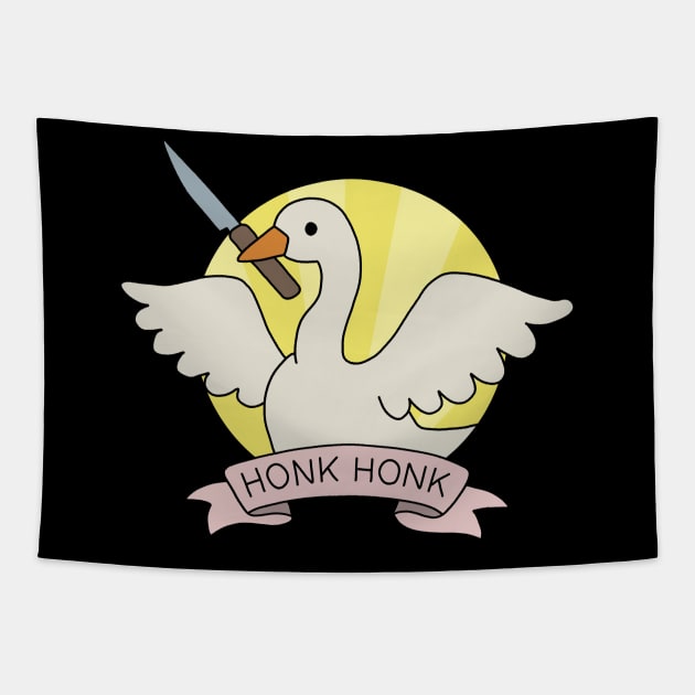 Honk Honk - Goose Tapestry by valentinahramov