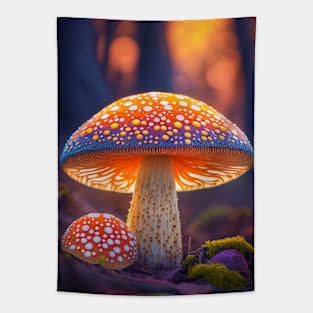 Mushroom Forest Calm Tranquil Nature Peaceful Season Outdoors Tapestry