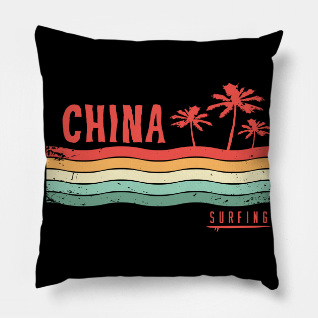 China surfing Pillow by SerenityByAlex