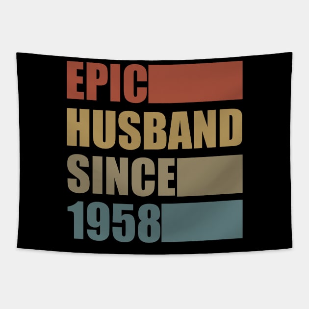 Vintage Epic Husband Since 1958 Tapestry by Bunzaji