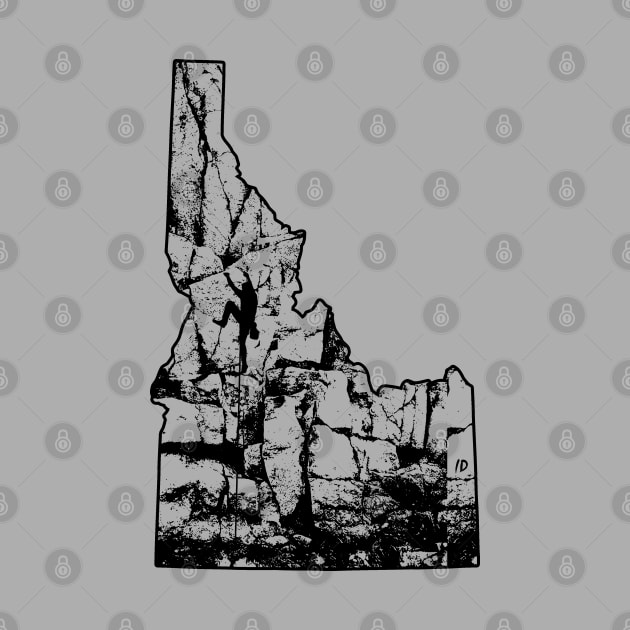 Rock Climbing Idaho Rock Climber State Map by TeeCreations