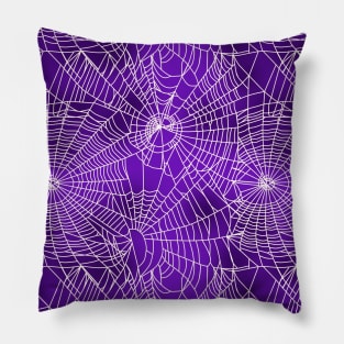 Spider Webs Blue Violet Pillow