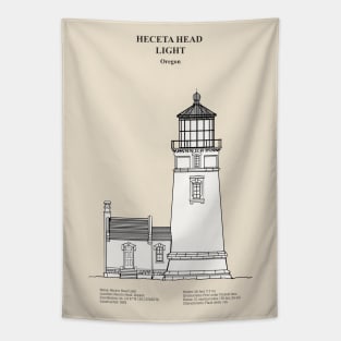 Heceta Head Light Lighthouse - Oregon - SBDpng Tapestry